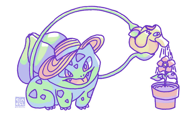 bullbasaur with a sunflower hat